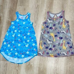 Faded Glory Hibiscus Tropical Print Dress & NWOT Cat + Jack animals nightgown